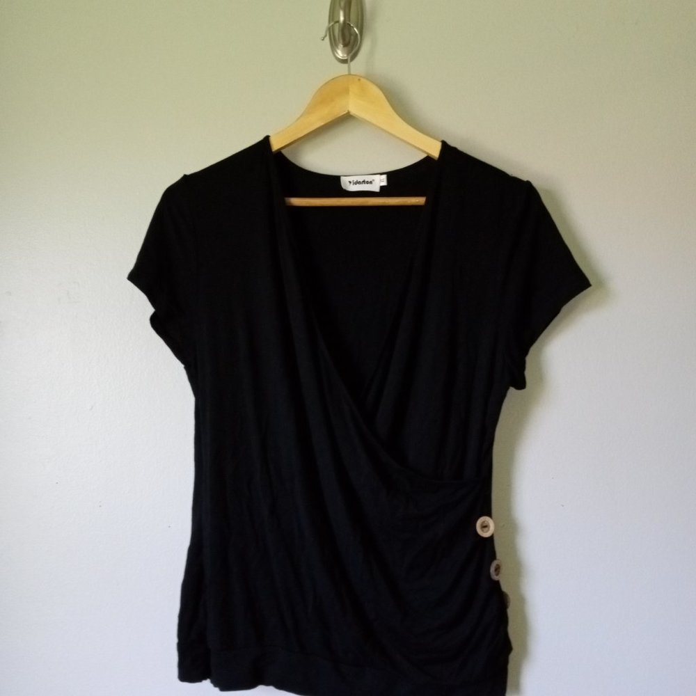 Idarton Black Short Sleeve Blouse